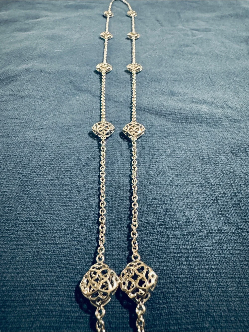 Kendra Scott Silver Necklace with Filigree Beads